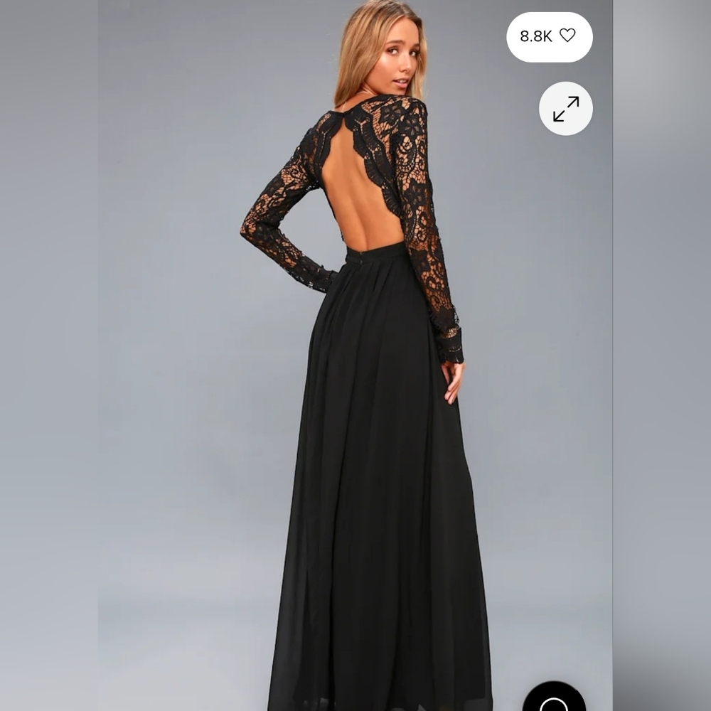 Awaken My Love Black Long Sleeve Lace Maxi Dress